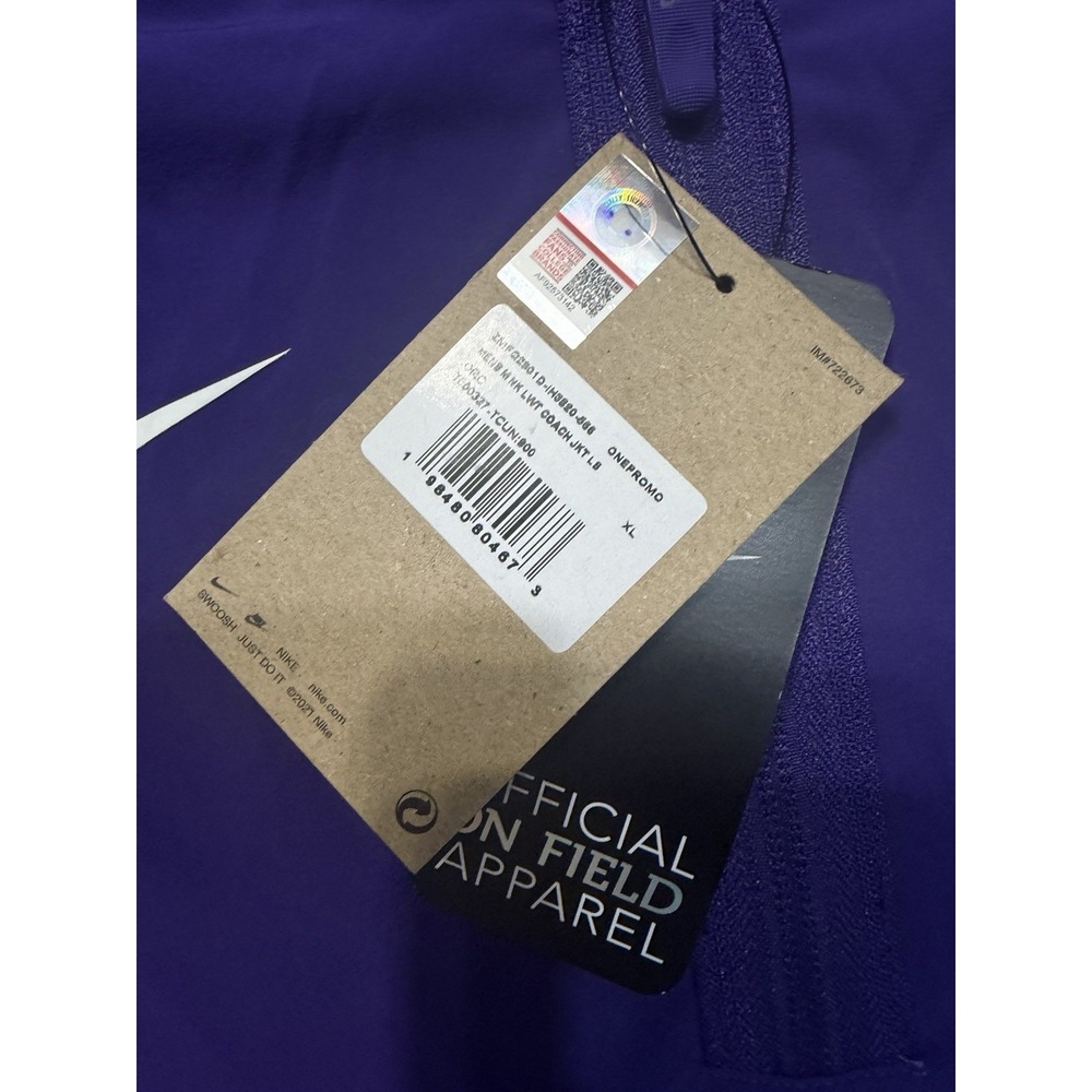 Nike TCU Horned Frogs Coaches Quarter-Zip 1/4 Jacket Purple Men's XL X-Large - Picture 8 of 8